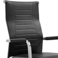 thumbnail image 3 of PU Leather Office Task Chair Metal Base Conference Chair with Covered Armrests, 3 of 7