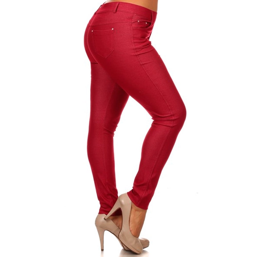 womens red skinny pants