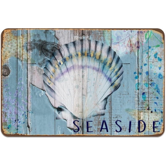 Coastal Theme Metal Tin Sign Vintage Beach House Wall Decor Aluminum Sign 8x12 for Laundry Office Home Bar Seaside Summer Hanging Display