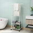 thumbnail image 2 of Clothes Rack on Wheels,Triangle Coat Rack, Rolling Garment Rack, 2 Tier Rolling Clothes Rack, Coat Hanging Rack for Shoes,Clothing,bag Portable Garment Laundry Rack For girls, 2 of 9
