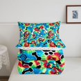 thumbnail image 5 of Homewish Dog Paw Prints Twin Comforter Sets,Retro Hippie Pet Bedding Set,Green Blue,Polkadot Reversible,2-Piece,1 Comforter and 1 Pillowcase, 5 of 7