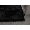 thumbnail image 4 of 5' x 7' Black Shag Sheepskin Washable Area Rug, 4 of 12