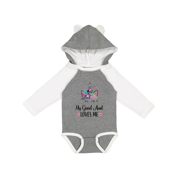 Inktastic My Great Aunt Loves Me Unicorn Niece Girls Long Sleeve Baby Bodysuit