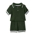 thumbnail image 3 of Kureaily Toddler Boys Short Sleeve Striped T Shirt Tops Shorts Gentleman Outfits 18-24 Months, 3 of 5