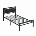 thumbnail image 3 of PAPROOS Twin Metal Bed Frame, Sturdy Steel Platform Bed Frame with Modern Black Design, No Box Spring Needed, Noise-Free Support, Easy Assembly for Bedroom, 3 of 12