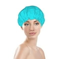 thumbnail image 3 of Easygdp Aqua Shower Caps for Women, Double Waterproof Layers Shower Cap, Quick Drying Bath Hair Cap Reusable, 3 of 9