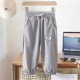 thumbnail image 2 of Gpaecead Toddler Boy Girls Sports Sweatpants Solid Elastic Waist Drawstring Jogger Pants Sweatpants Size (1-13Y) Gray, 2 of 9