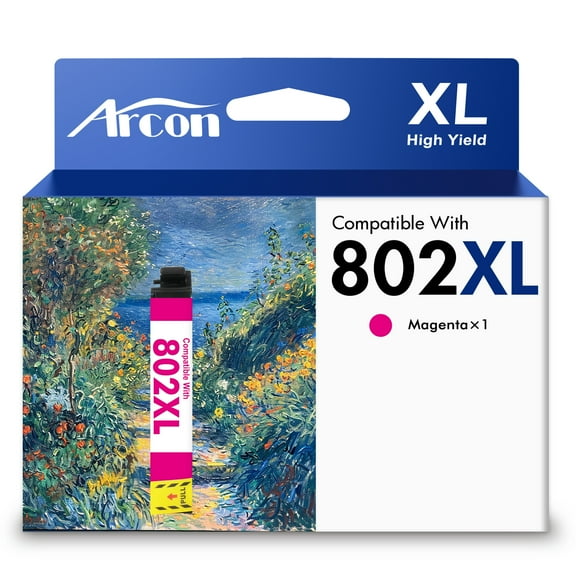 802XL Ink Cartridges 1 x Magenta Compatible for 802 802 XL 802XL Printer Ink for WorkForce Pro WF-4740 WF-4730 WF-4720 EC-4020 EC-4030 T802 T802XL
