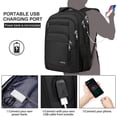 thumbnail image 3 of Mochila para portátil Liokesa negra resistente al agua de 15.6 pulgadas con puerto USB, 3 of 7