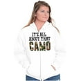 thumbnail image 3 of Its All About That Camo Hunting Unisex Fleece Graphic Zip Up Hoodie Brisco Brands 5X, 3 of 5