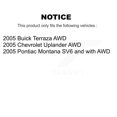 thumbnail image 2 of Transit Auto Front Rear Hub Bearing Assembly Disc Brake Rotor and Semi-Metallic Pad Kit (10Pc) for Car 2005 Pontiac Montana Chevrolet Uplander Buick Terraza Left Right Driver Passenger Side KBB-115064, 2 of 11