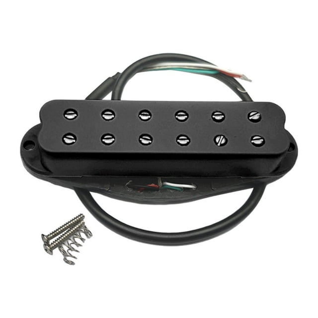 Yinanstore Guitar Pickup Single Coil Double Rails Pickup Accessory Metal Electric Guitar Part Replacement for Practice Performance Live black