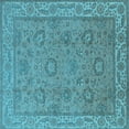 thumbnail image 1 of Ahgly Company Indoor Square Oriental Light Blue Traditional Area Rugs, 7' Square, 1 of 4