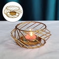thumbnail image 4 of Candelabros de hierro y alambre de metal para mesas y decoración de baño, dorados. B, 4 of 8