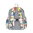 thumbnail image 3 of Cute Dinosaur Pattern Backpack for School,Cute School Bag,Schoolbag with Adjustable Shoulder Straps & Padded Back,13.4"x11"x4.7", 3 of 6