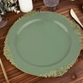 Efavormart 10 Pack | Dusty Sage/Gold Baroque 10" Round Plastic Dinner ...