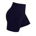 thumbnail image 4 of Wyobmus Womens Biker Shorts With Phone Pockets Slim Fit Soft High Waisted Yoga Shorts Stretch Tummy Control Workout Gym Shorts S-2X B-Navy, 4 of 6