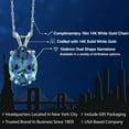 thumbnail image 2 of Gem Stone King 14K White Gold Millennium Blue Mystic Topaz Pendant Necklace for Women | 3.00 Cttw | Gemstone November Birthstone | Oval 10X8MM | With 18 inch Chain, 2 of 6