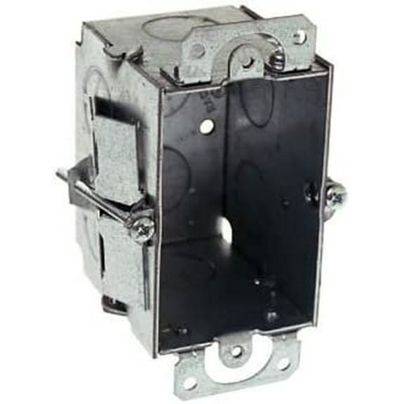 Hubbell-Raco 506 Switch Box, Gangable, 2-1/2" Deep, Conduit KO's, Tiger Grip, Ears