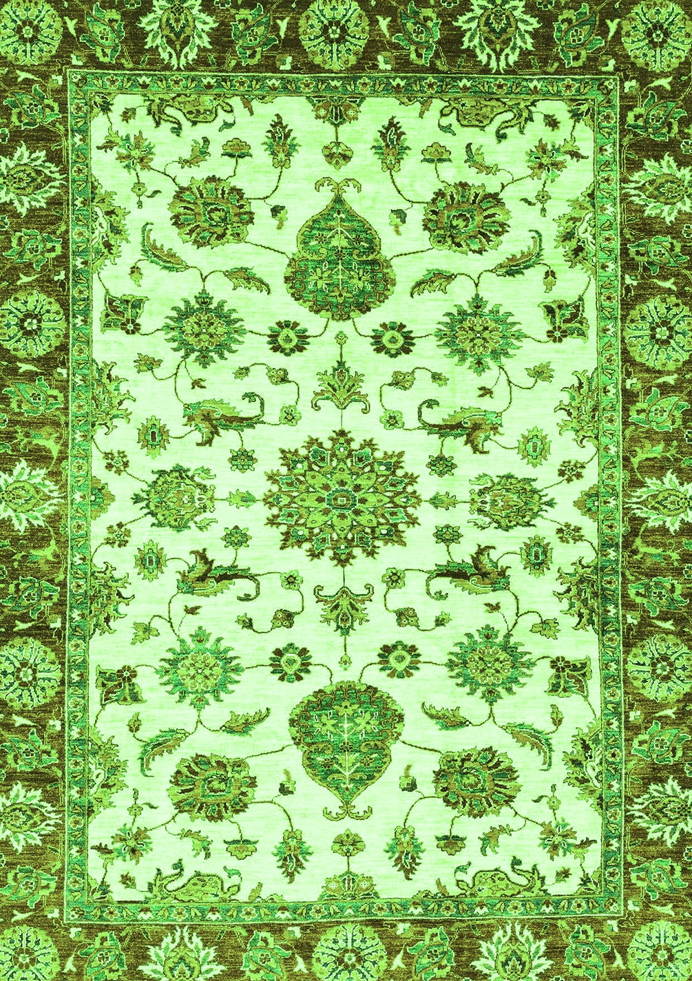 Ahgly Company Indoor Rectangle Abstract Green Modern Area Rugs, 2' x 3 ...