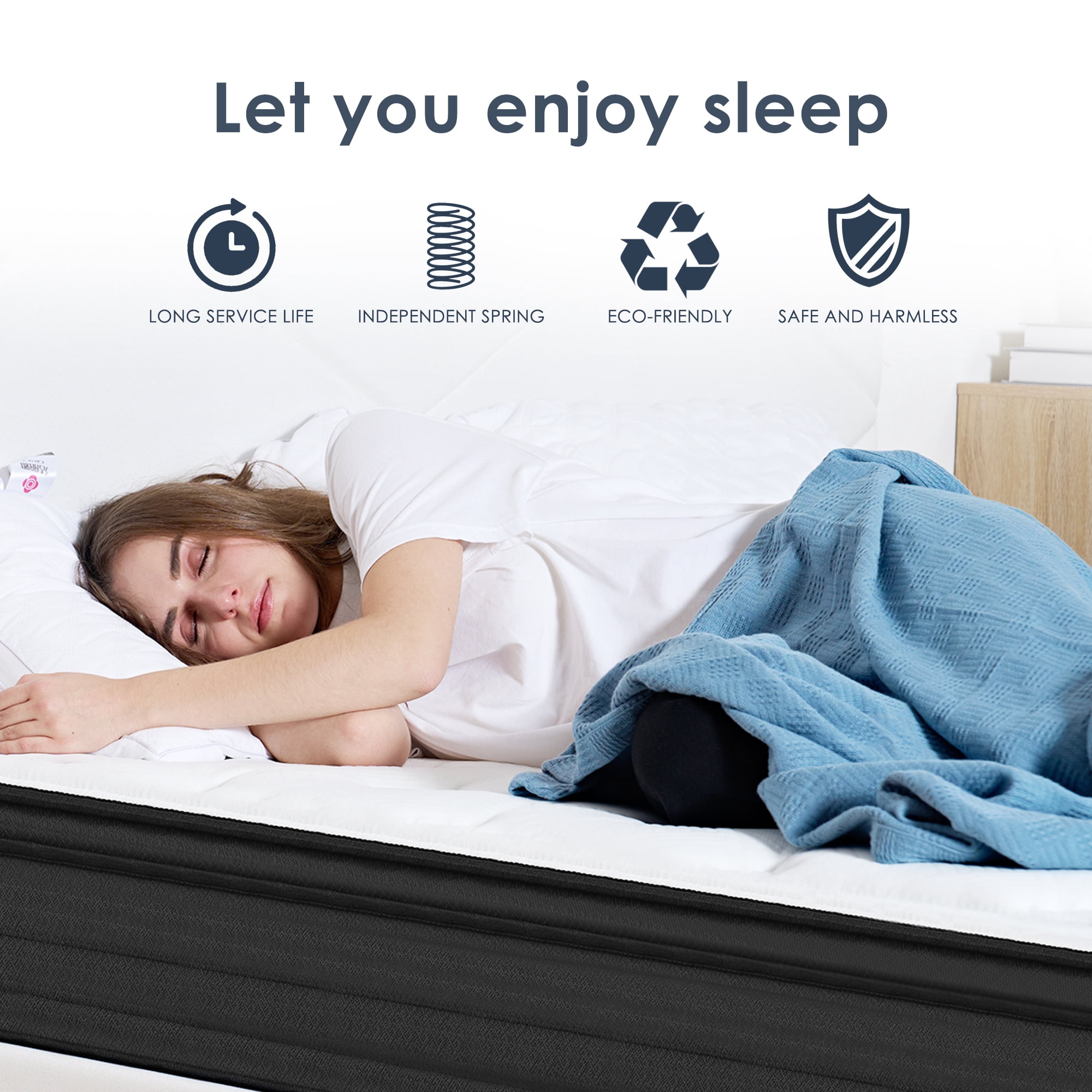 12" Twin Mattress,Medium Firm Memory Foam Hybrid Mattress,Individual Pocket