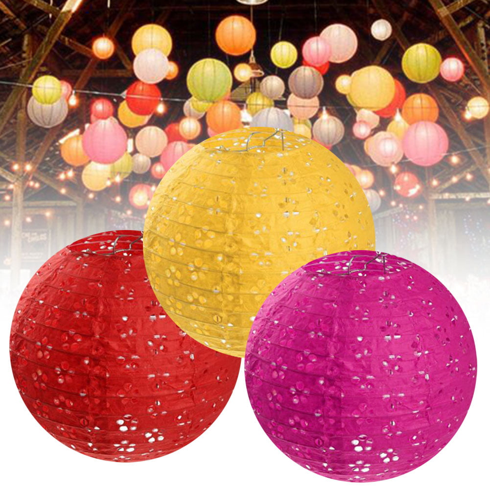 Hanging Decoration Crisscross Ribbing Details about   16" Red Round Paper Lantern 