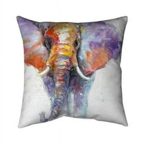 18 x 18 in. Colorful Walking Elephant-Double Sided Print Indoor Pillow