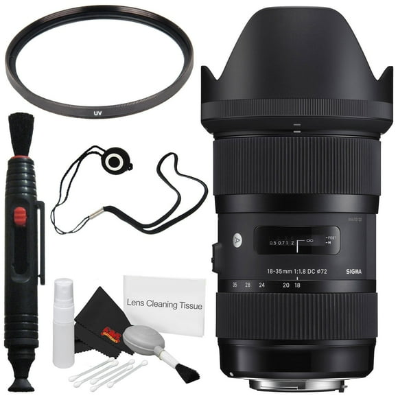 Sigma 18-35mm f/1.8 DC HSM Art Lens for Canon 210-101 + 72mm UV Filter + Lens Pen Cleaner + Deluxe Cleaning Kit + Lens Cap Keeper Bundle