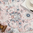 thumbnail image 4 of 5'x7' Distressed Oriental Pink Area Rugs Clearance for Living Room Bedroom Kitchen Farmhouse Office Vintage Rugs Machine Washable non-slip, 4 of 7