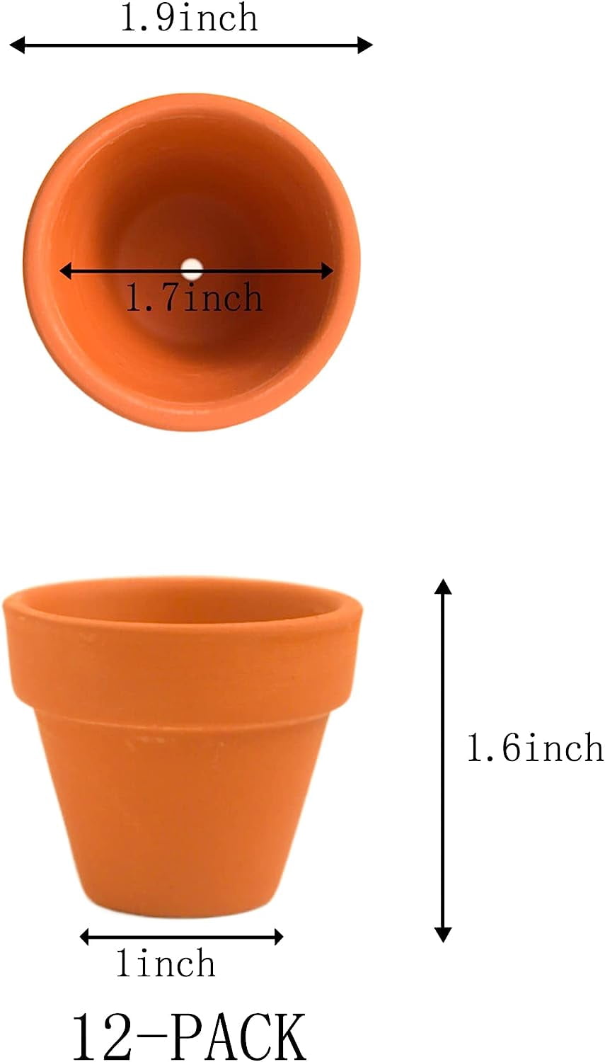 18 Pack Mini Terra Cotta Pots with Drainage Holes, Small Clay Flower Pots for Indoor/Outdoor Plants,Craft Decoration Garden Gift (2 inch )