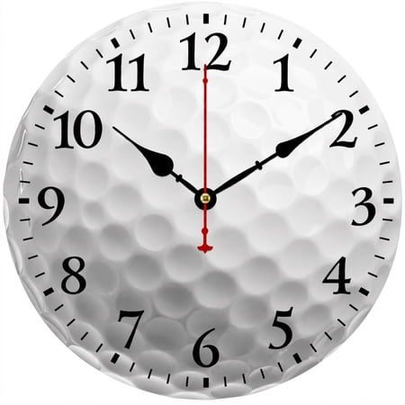 CozyHour 9.84 Inch Round Wall Clock, Modern Golf Ball Texture Design Decorative Clock, Large Easy Read Numbers Analog Clock for Living Room Bedroom Office Home Decor