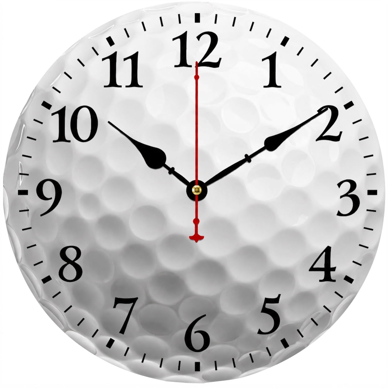 CozyHour 9.84 Inch Round Wall Clock, Modern Golf Ball Texture Design Decorative Clock, Large Easy Read Numbers Analog Clock for Living Room Bedroom Office Home Decor