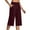 Wine, variant on Plebaso Yoga Capri Pants for Women High Waisted Wide Leg Workout Pants Stretch Comfy Capris with Pockets