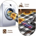 thumbnail image 7 of Runner Rug 2 x 6 Ft, Sunflowers Washable Non-Slip Floor Mat for Kitchen Hallway/Entryway, Farmhouse Summer Floral Black White Plaid Long Kitchen Runner Area Rugs for Living Room, Low-Profile, 7 of 7
