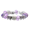 thumbnail image 4 of Delight Jewelry Goldtone Te Quiero Disc Purple Butterfly Bead Charm Bracelet, 7"+1" Extender, 4 of 5