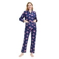 thumbnail image 2 of GLOBAL 100% Cotton Comfy Flannel Pajamas for Women 2-Piece Warm and Cozy Pj Set of Loungewear Button Front Top Pants, 2 of 7