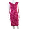 Michael Kors Womens Back Zip Cap Sleeve Floral Sheath Dress Pink Size 4