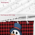 thumbnail image 6 of Christmas Snowman Bathroom Shower Curtain Winter Cute Cartoon Snowman Red Plaid Waterproof Washable Shower Curtains for Bathtub Bath Decor with Grommets and Hook 72 X 72 Inch, 6 of 8