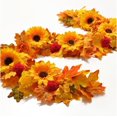 thumbnail image 6 of Guvpev Fall Decor - 9.8FT Fall Garland with Lights - Autumn Maple Leaf Garland with Sunflower & Berry - Thanksgiving Farmhouse Harvest Decorations for Mantel Porch Table Stair Indoor Outdoor Decor, 6 of 8