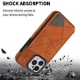 thumbnail image 6 of SaniMore for iPhone 14 Pro Max 6.7" PU Leather Case RFID Blocking, Back Magnetic Button Flip Wallet Cover Built-in Card Slot & Multi-Angle Kickstand Ultra-Thin Full Body Protective Shell, Brown, 6 of 6