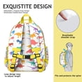thumbnail image 3 of Minimalist Dinosaur Artistic Backpack with Baby Dino Pattern and Retro Hand-Drawn Watercolor Design, 3 of 5