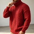 thumbnail image 5 of Fanshiluo Men's Turtleneck Cable Knit Sweater, Long Sleeve Pullover Knit Top,Size S,Big and Tall Men, 5 of 9