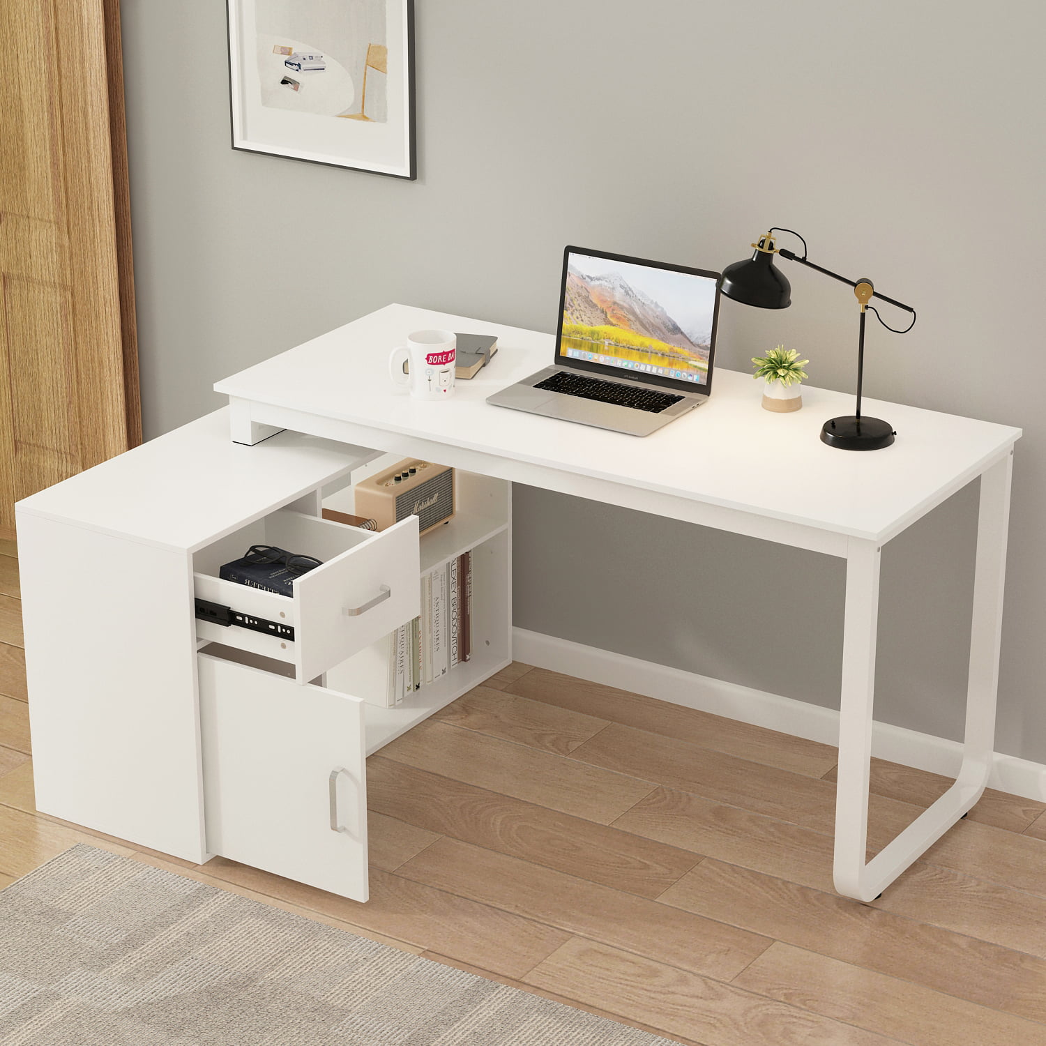 Hitow Home Office Desk 55 Inch Wood Writing Workstation – hitowofficial