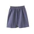 thumbnail image 2 of Amidoa Boys Cotton Solid Color Cargo Shorts – Elastic Waist Baggy Summer Casual Shorts,Gray,5T, 2 of 4