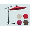 thumbnail image 2 of Outdoor Umbrella, DFITO 10 Ft Patio Backyard Umbrella with Solar Lights, Heavy-Duty Outdoor Patio Umbrella with Cross Stand, Weather-Resistant Umbrella for Patio Outside Backyard, Taupe,Red, DJ291, 2 of 6
