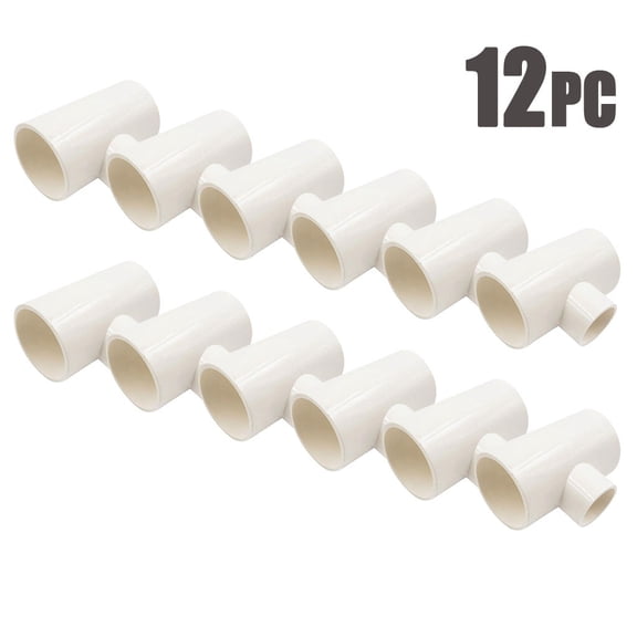 12 Pack Chicken Waterer PVC Tee Fittings, PVC Poultry Drinker Fittings, Tee Connectors for Duck, Quail, Rabbit Cages, Leakproof, Pipe Accessories