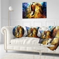 thumbnail image 3 of Designart Mighty Lion Emerging - Animal Throw Pillow - 12x20, 3 of 5