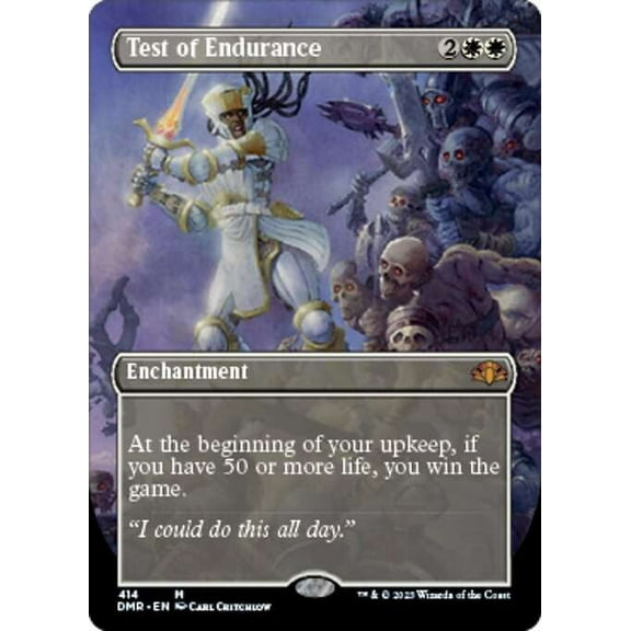MtG Dominaria Remastered Mythic Rare Test of Endurance (Alternate Art Borderless) #414