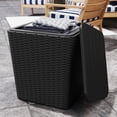 thumbnail image 3 of Uforic 11.5 Gallon Outdoor Resin Rattan Deck Box, Patio Storage Coffee Table for Cushions & Patio Decor, Weather Resistant Outdoor Organizer, Black, 3 of 9