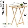 thumbnail image 3 of LibraMal Rectangle Folding Portable TV Snack Serving Tray Table, Solid Wood Construction with Natural Finish, Natural, 2 Piece Set, 3 of 7